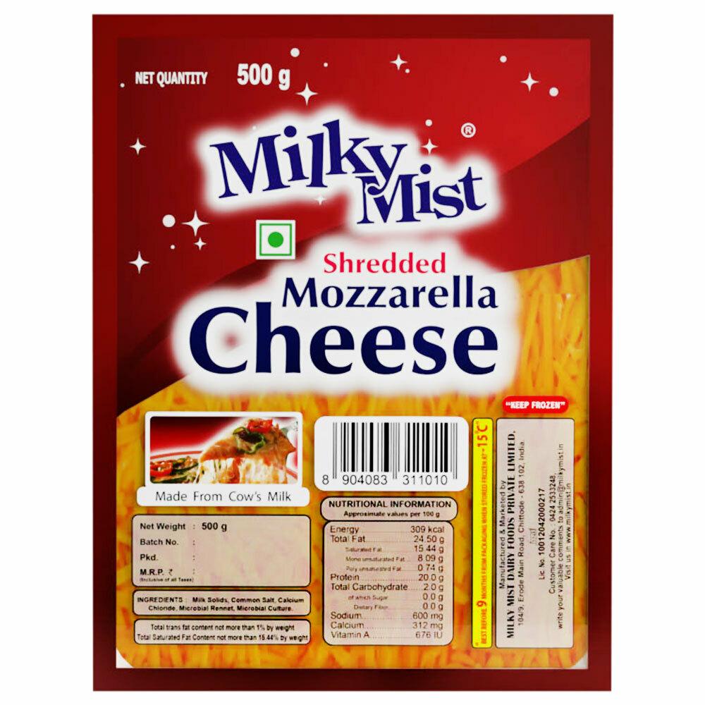 Milky Mist Shredded Mozzarella Cheese 500 g (Pouch)