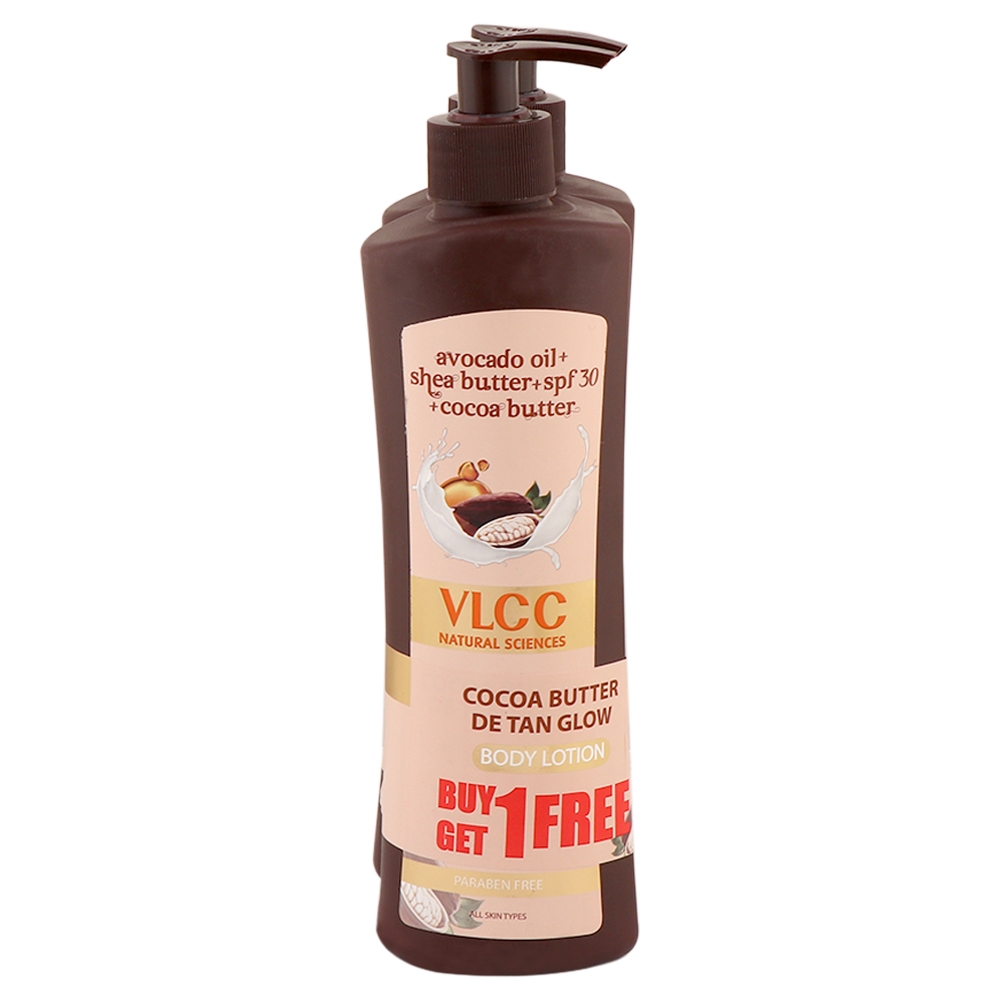 VLCC Cocoa Butter DeTan Glow Body Lotion with SPF 30 400 ml (Buy 1 Get